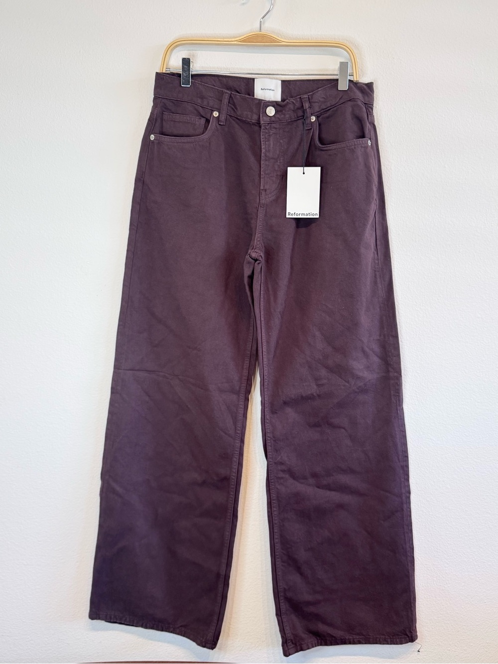 Reformation Cary Low Rise Slouchy Wide Leg Mole - Picture 2 of 14